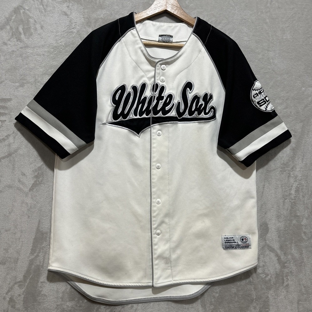 Dynasty Chicago White Sox MLB Vintage‎ Fan Jersey Size L MLB True Fan Button Up